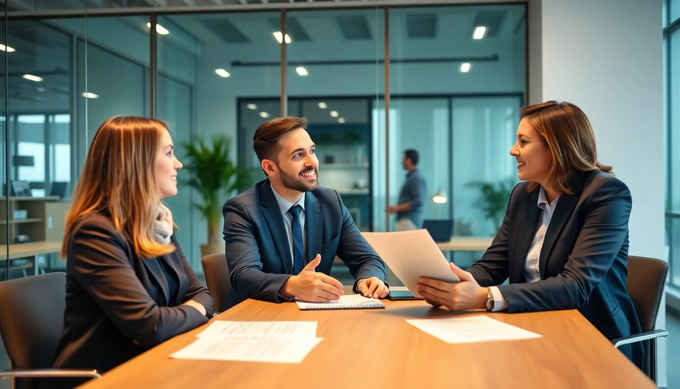 Business loan lender offering expert financial guidance to small business owners in a professional setting.