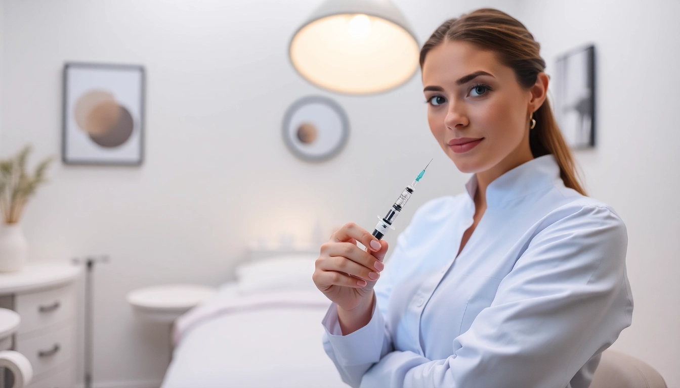 Practitioner administering a Botox Behandlung in a calm clinic environment, showcasing expertise and client comfort.