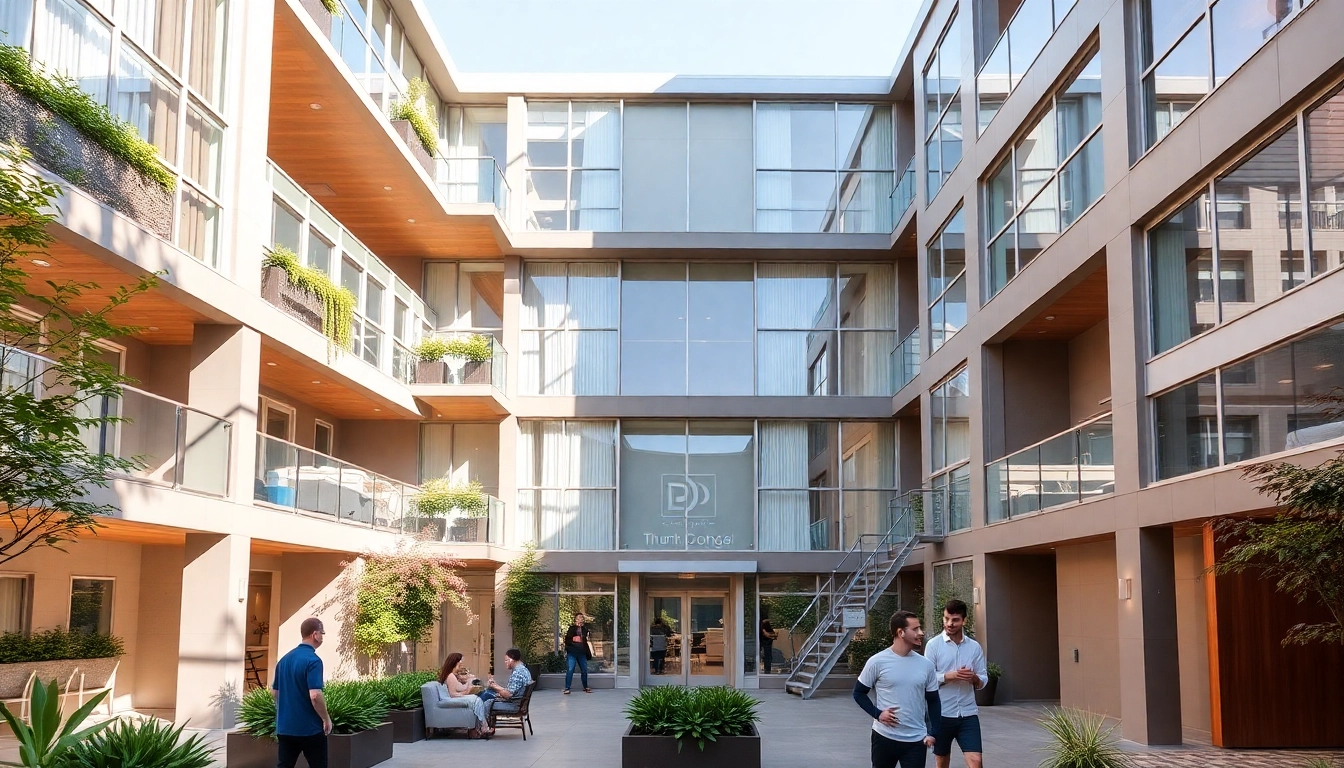 Professional team performing vancouver strata management tasks on a residential high-rise balcony, showcasing attentive property care in Vancouver.