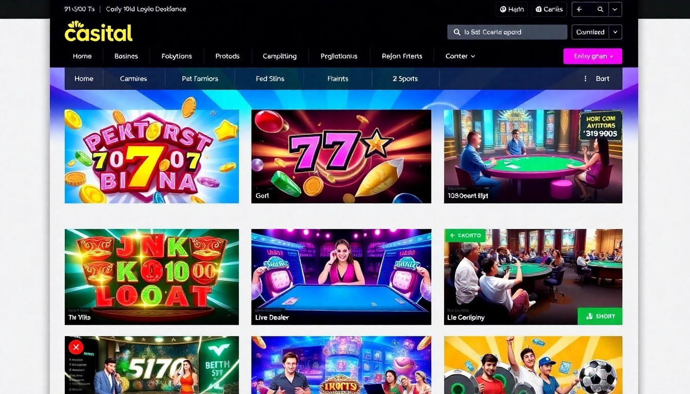 CK444 gaming platform with vibrant slots, live dealer, and sports betting interface, engaging players with immersive visuals and fast action.