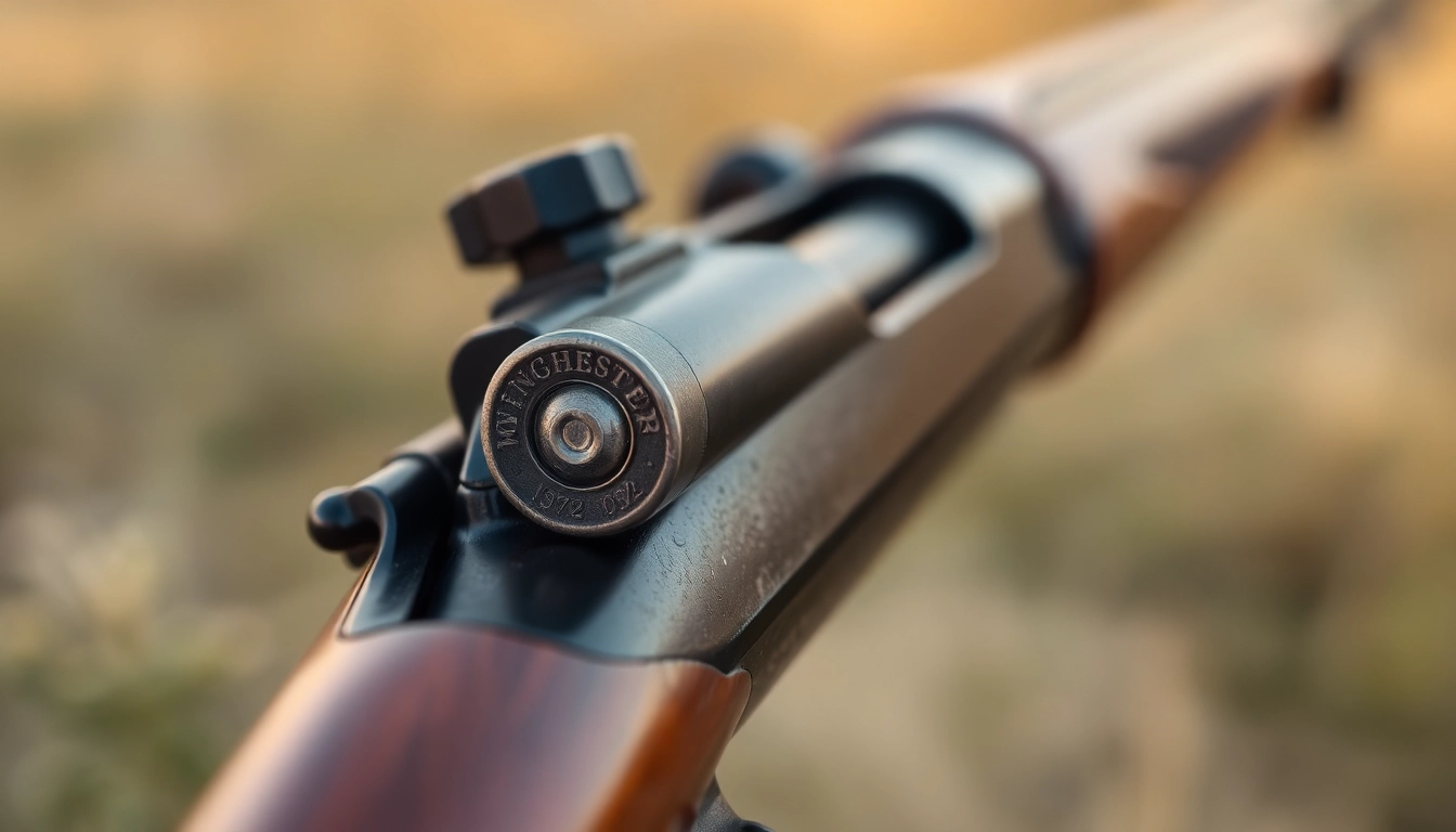 The 32WIN cartridge in a classic Winchester rifle, emphasizing historical firearm design and craftsmanship.