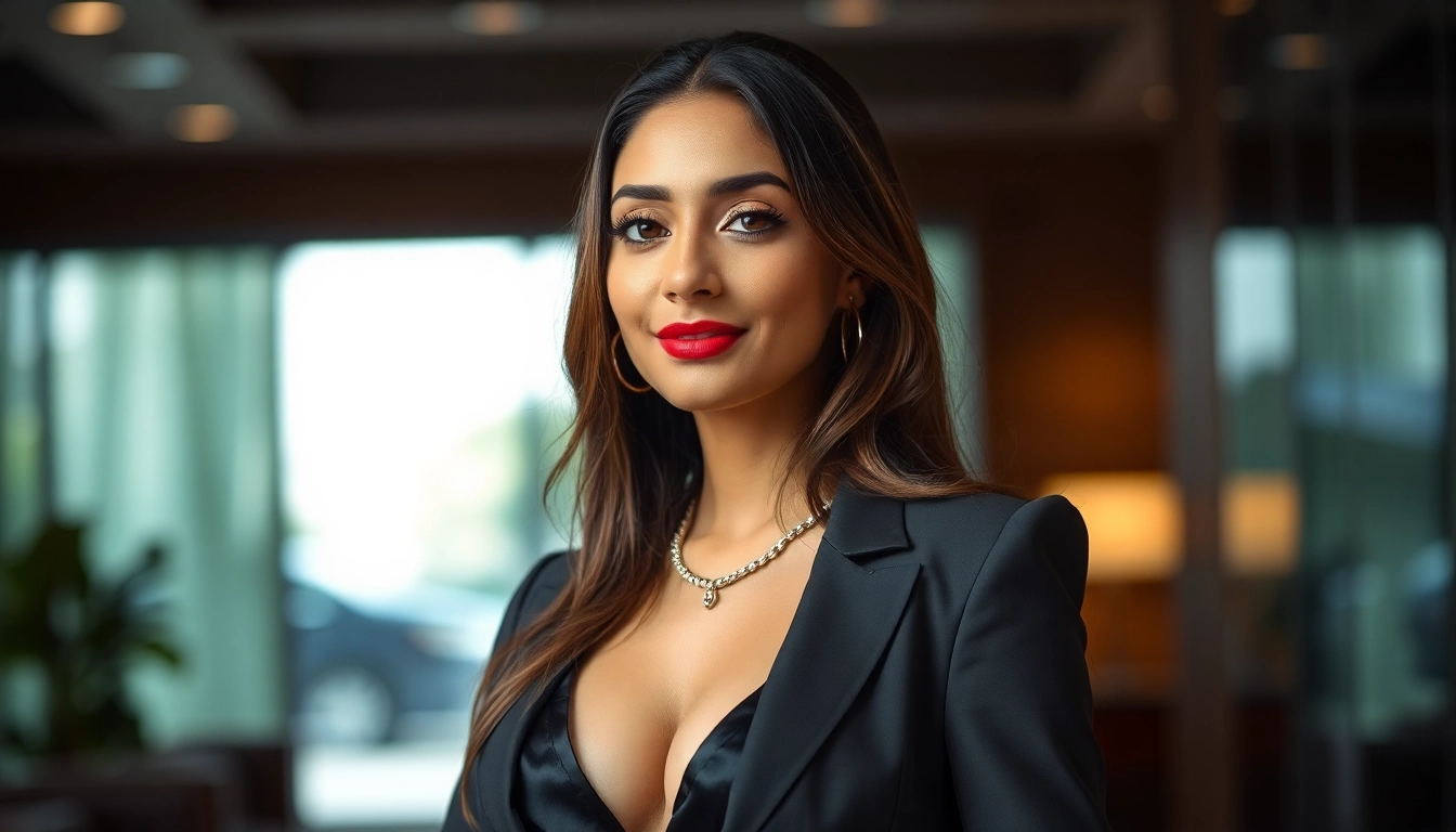 Elegant Bangalore Escorts showcasing confidence and style in a professional setting, emphasizing quality service and sophistication.