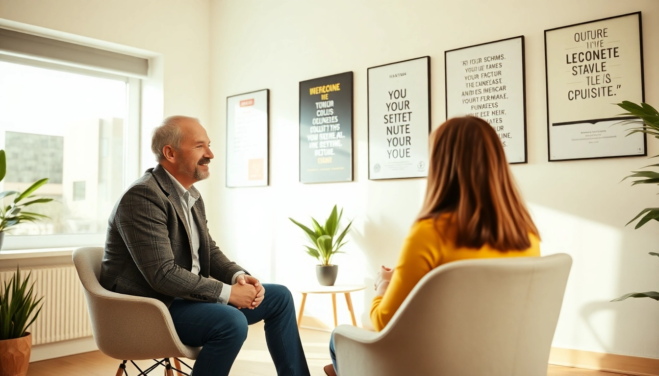 Expert Life coach Torino guiding a client in a bright, welcoming environment to achieve personal growth and success.