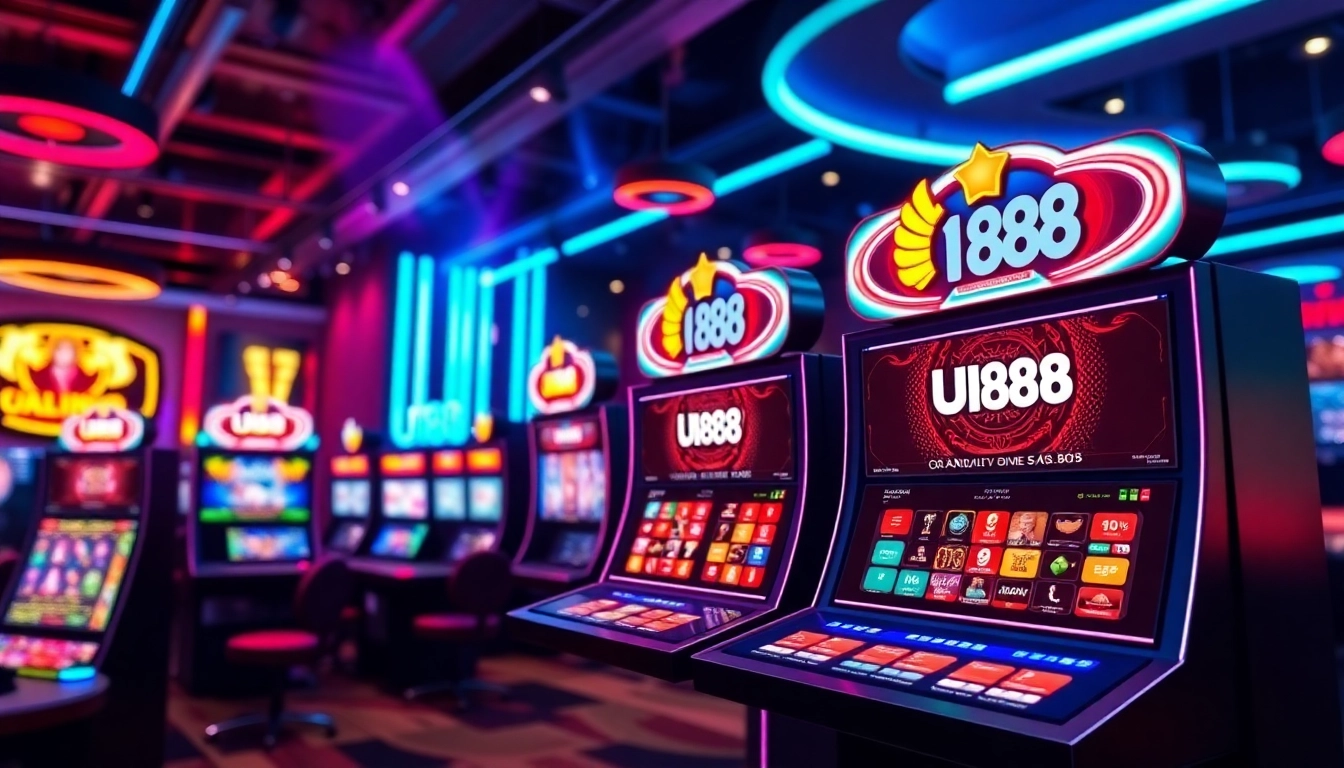 Engaging online casino interface showcasing UU88 branding with sleek design and vibrant gaming elements to attract users seeking trusted gambling platforms.
