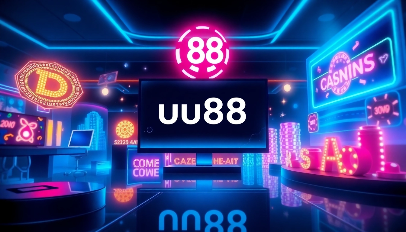 Engaging visual showcasing the uu88.cymru platform with vibrant casino imagery and modern design elements for online gaming enthusiasts.