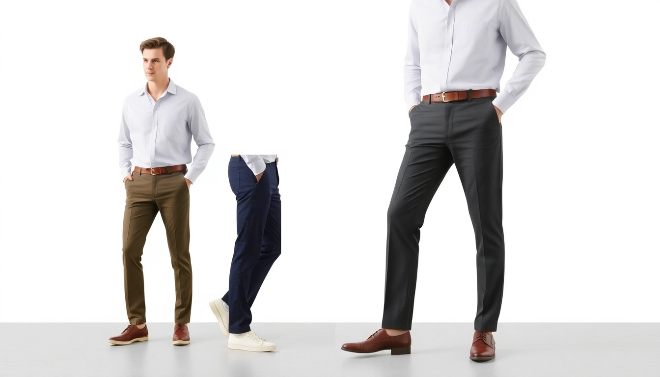 High-quality trousers for men being worn by a model, showcasing comfortable fit and stylish design for various occasions.
