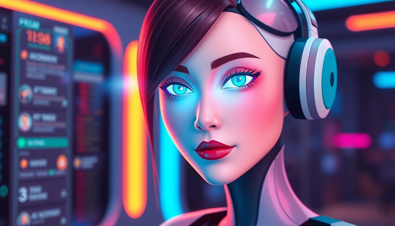 AI girlfriend engaging in a realistic, spontaneous conversation on a sleek screen, showcasing emotional and unfiltered chat.