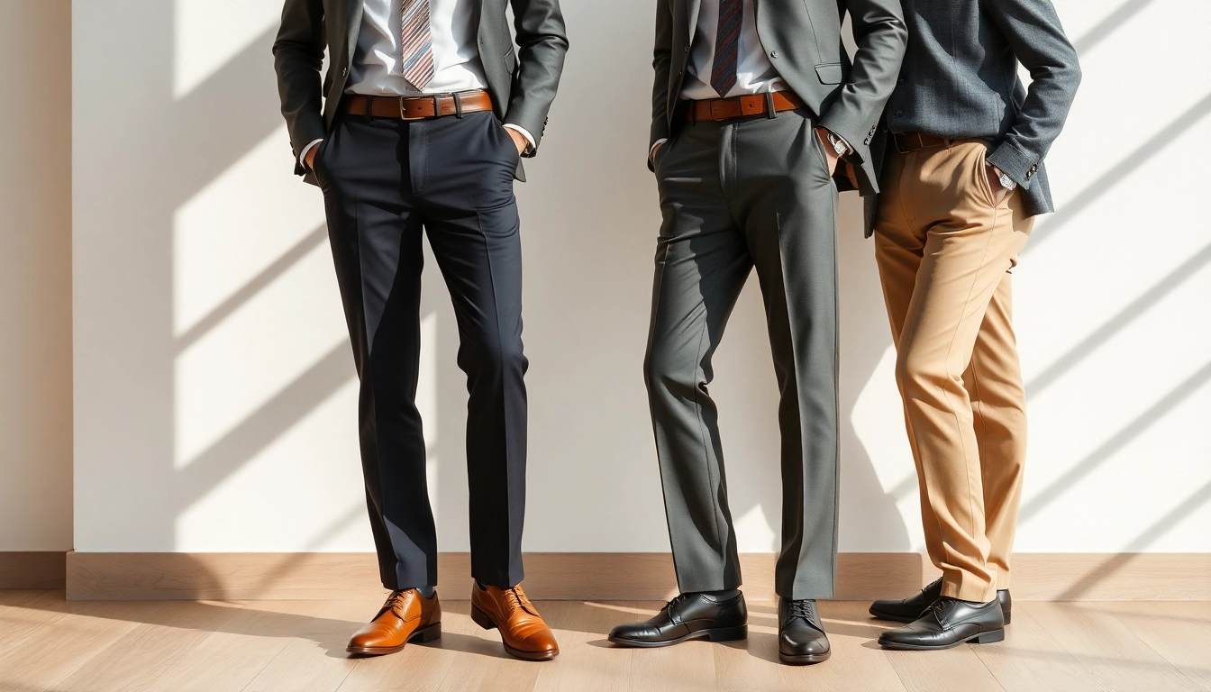 Stylish trousers for men showcased in a casual outfit, emphasizing fit, fabric quality, and style options.