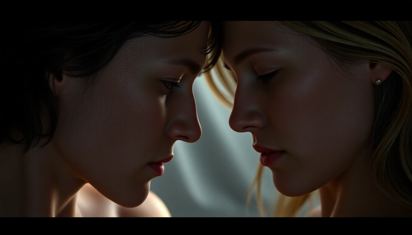 Detailed NSFW AI creation of hyper-realistic adult characters with expressive faces and realistic textures, showcasing advanced AI art capabilities.