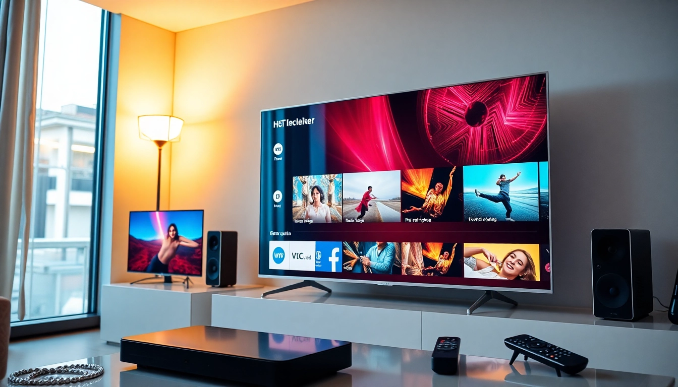 Atlas Pro IPTV service displayed on a smart TV with clear channel lineup and vibrant visuals, emphasizing high-quality streaming.
