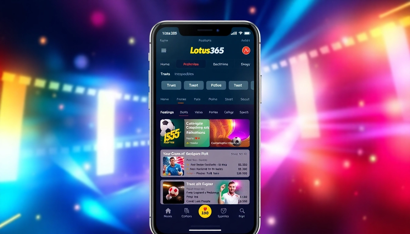 Experience Lotus365's dynamic interface for betting and news updates on a vibrant mobile app screen, designed for Indian users.