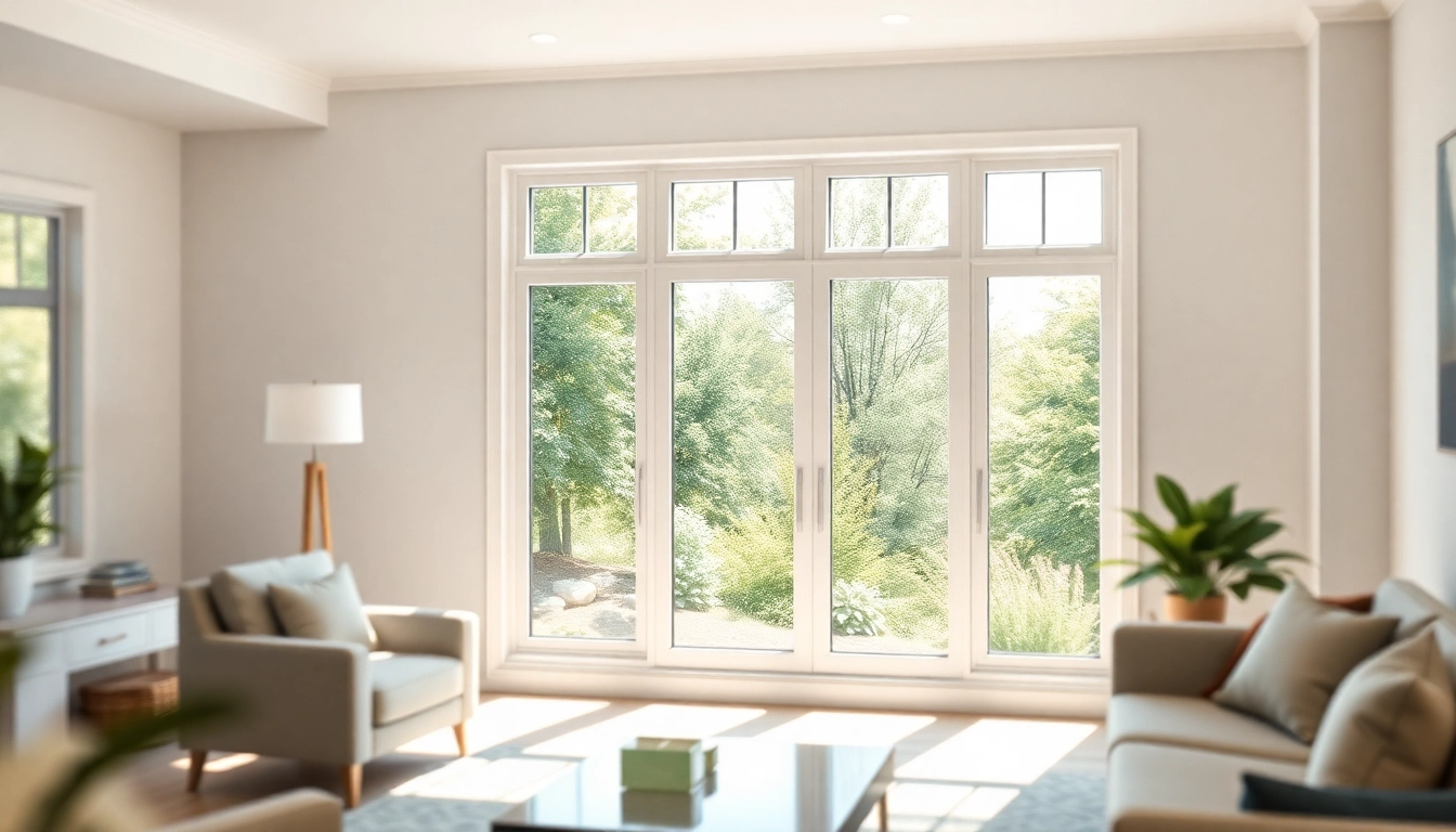Replacement Windows Near Me: Energy-efficient vinyl window brightening a modern living room