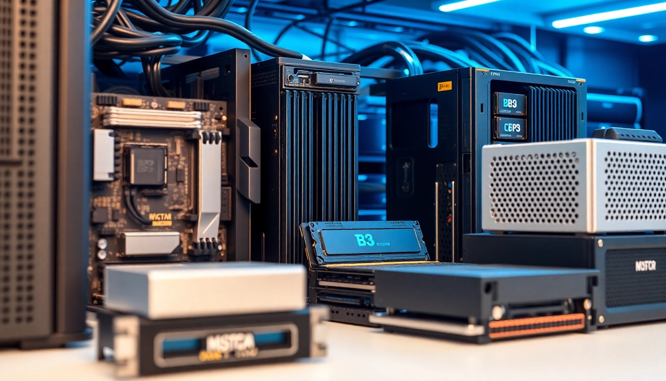 Detailed view of componente server with motherboard, CPU, RAM, and power supply in a
