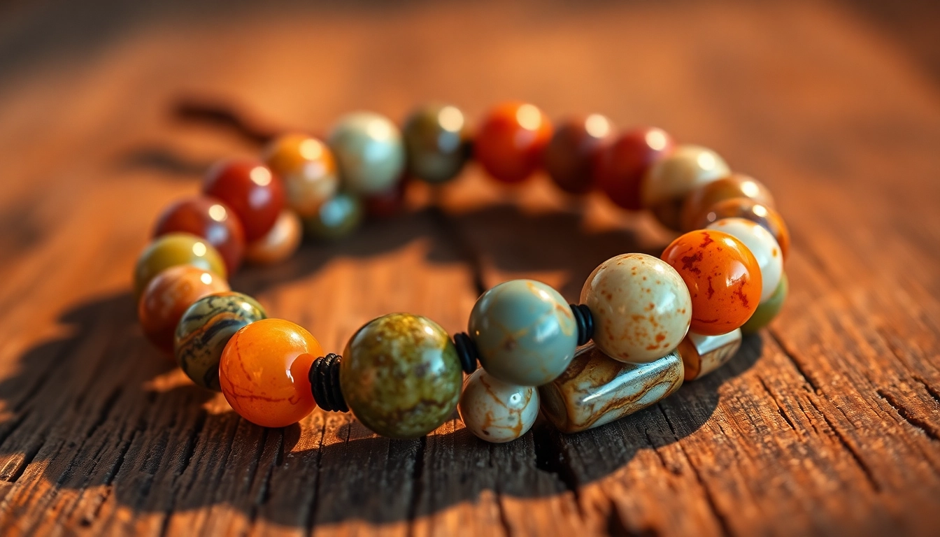 Elegant natural stone bracelet showcasing bransoletka z kamieni naturalnych with vibrant colors