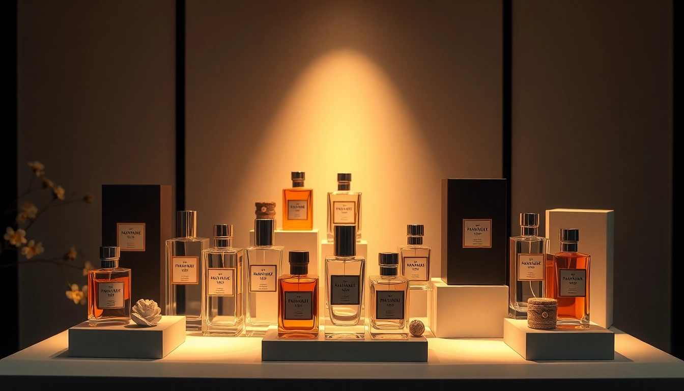 Visually appealing arrangement of perfume samples for parfumproben kaufen, showcasing diverse